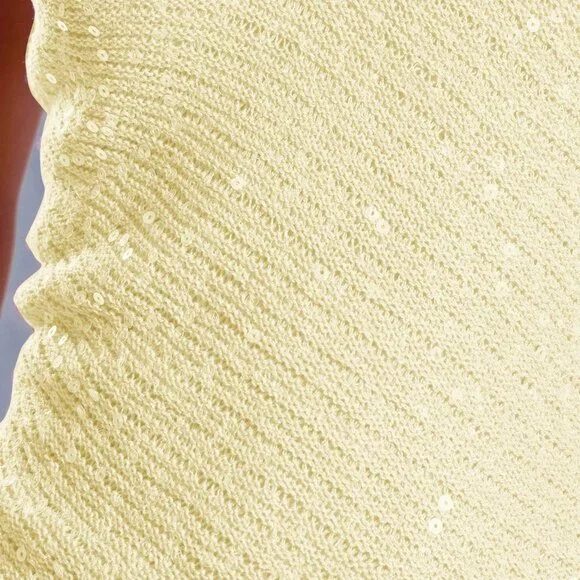 Yellow Casual Women's Strappy Sequin Ibiza Festival Cami Top - Picture 6 of 6